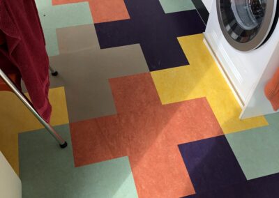 mix van marmoleum/linoleum vloer projecten